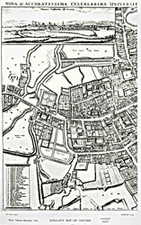 1675年に出版された「オキソニアイラスト」からのイースタンシートのオックスフォードのロガンの地図
